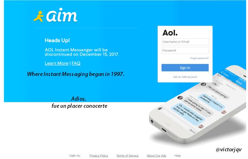 AOL Instant Messenger se cerrará el 15 de diciembre
