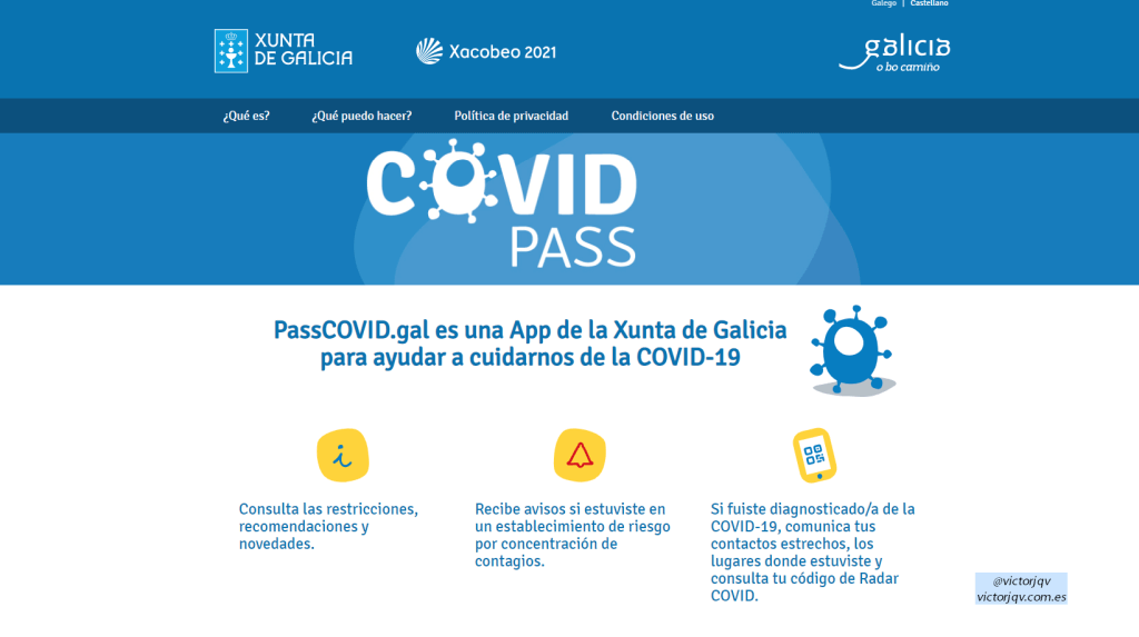 PassCOVID.gal - la App de la Xunta de Galicia para ayudar a cuidarnos de la COVID-19