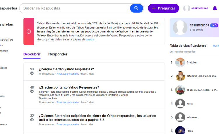 Yahoo ha decidido cerrar Yahoo Respuestas.